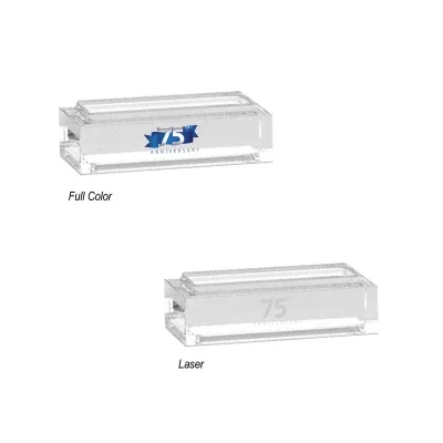 Side profile of the one inch tall transparent bar