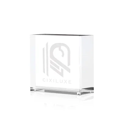 Clear acrylic award piece that stacks into a taller trophy