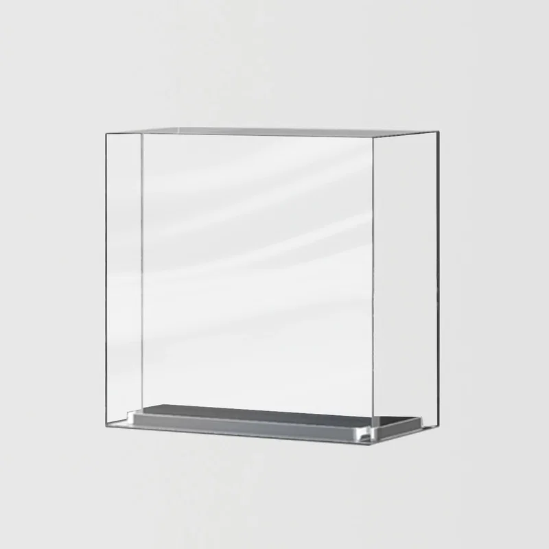 Beveled edges catching light on the transparent block