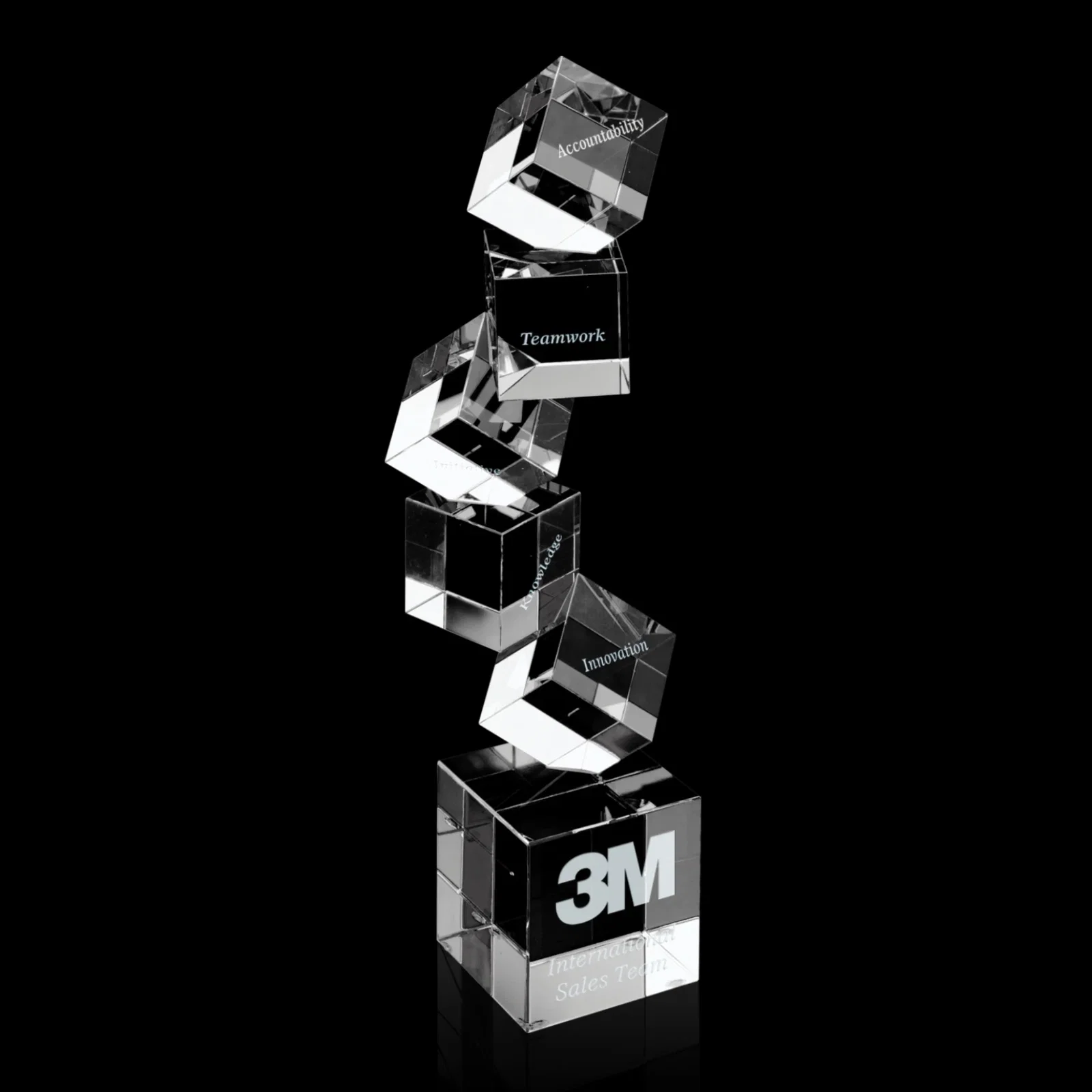 Custom Stacked Crystal Logo Award — view 2