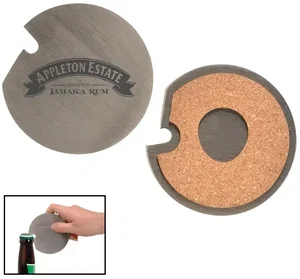 Custom Cork Grip Coaster with Bottle Opener