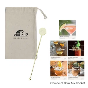 Stainless Steel Cocktail Stirrers With Cocktail Infusion Drink Packet Kit