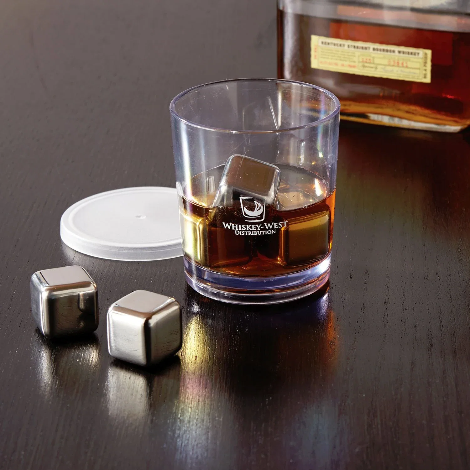 Stainless Steel Ice Cube Cup Set — Clear / Silver — view 2