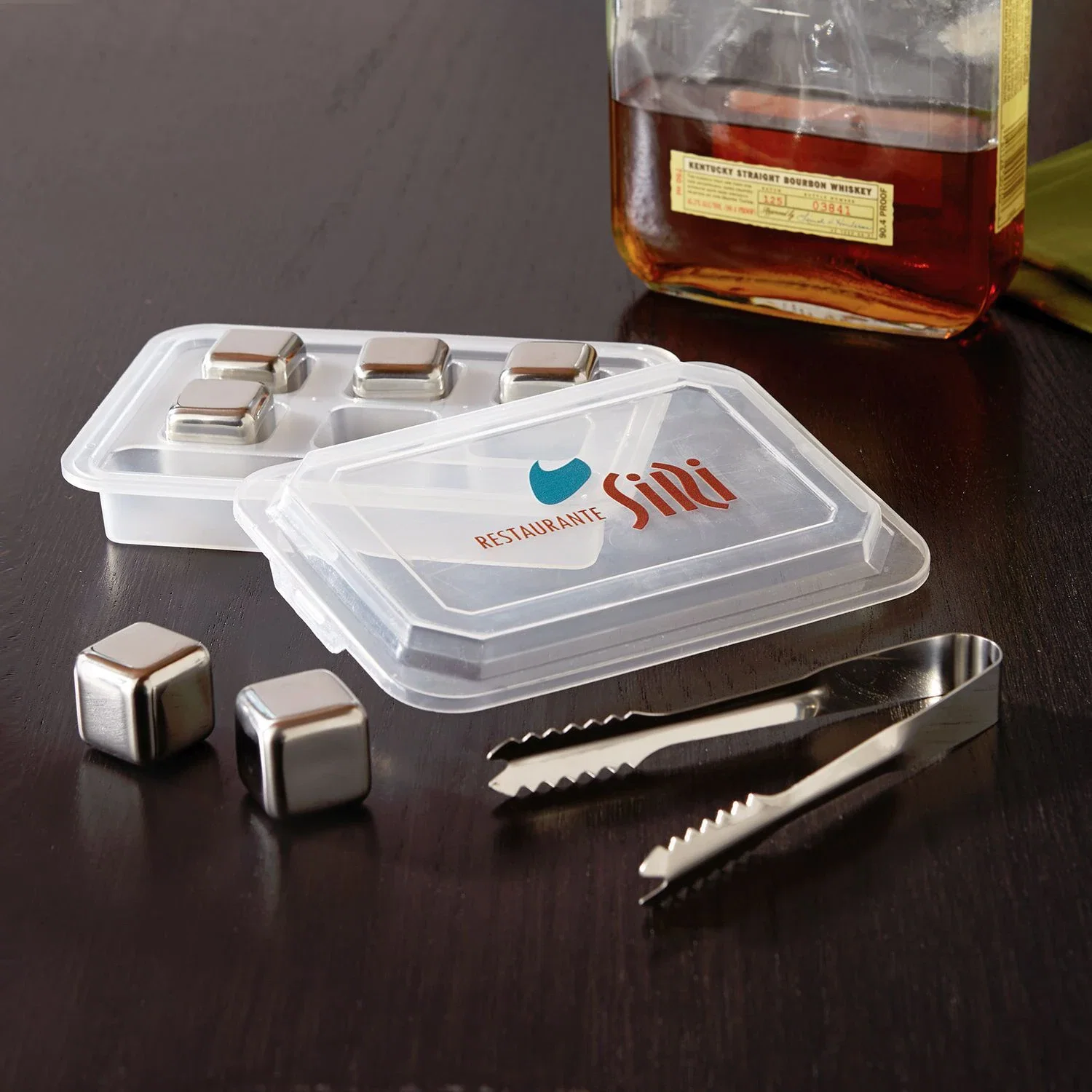 Stainless Steel Ice Cube Tray Set — Clear / Silver — view 2
