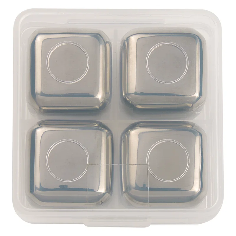 Cubes resting in the bottom of a glass