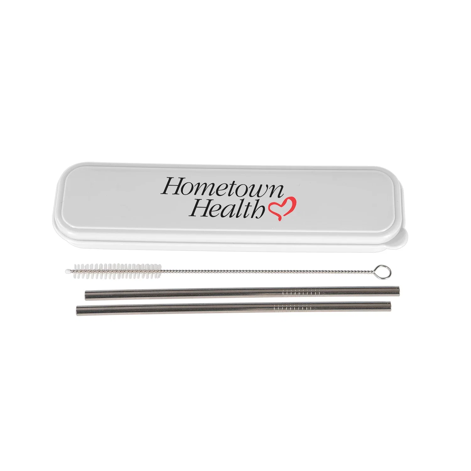 Customized Stainless Steel Straw Set — White — view 2