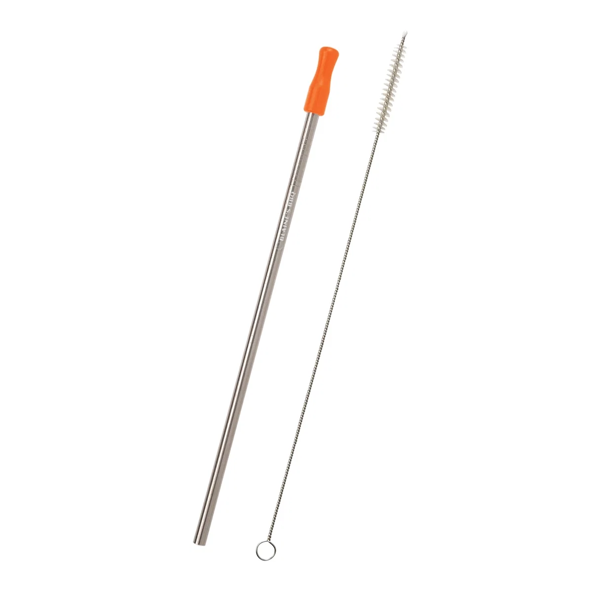 Colored tip detail at the top of the metal straw