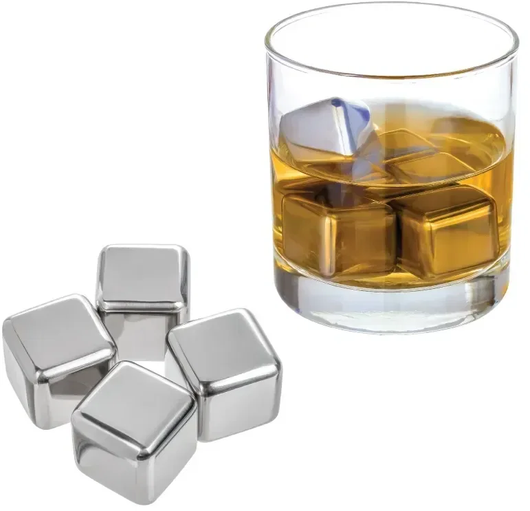 Custom Stainless Steel Whiskey Ice Cube — view 3