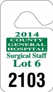 Standard Hang Tag Parking Permit (.015" White Polyethylene)