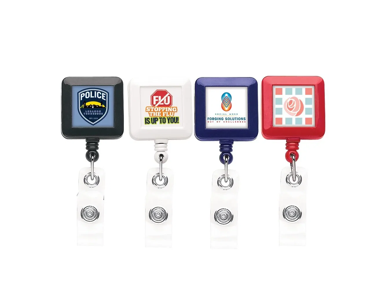 Standard Opaque Belt Clip ID Badge Reel - Round, Sqaure — view 3