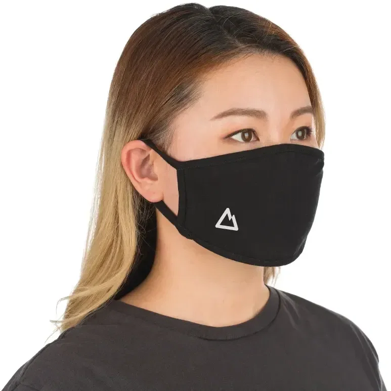 Custom Cotton Face Mask (Reusable, 3-ply, Elastic Ear Loops) being worn