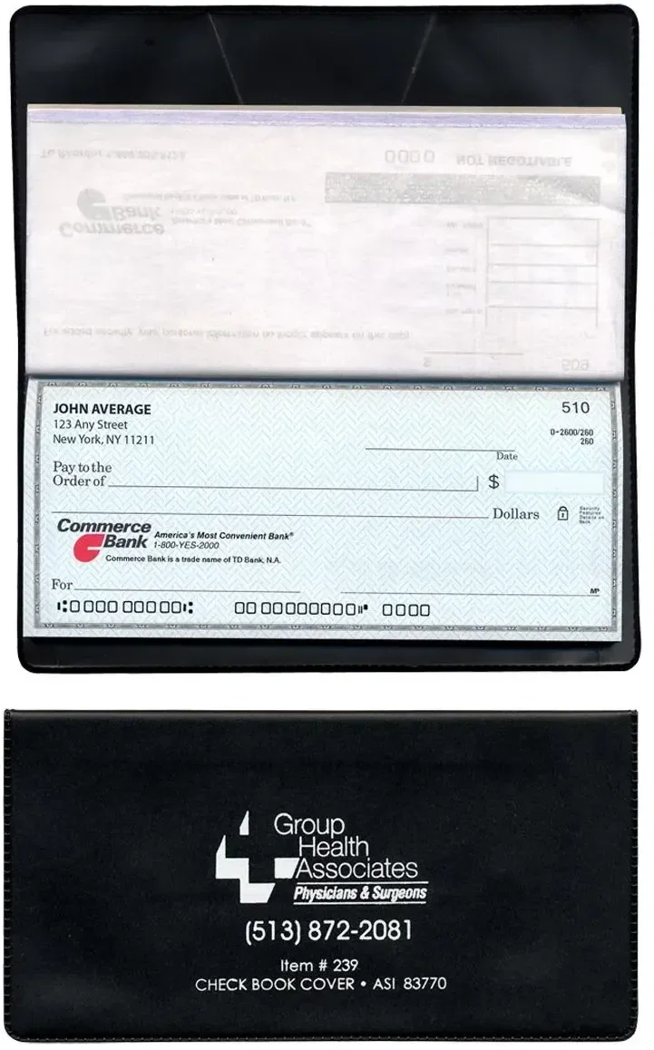 Custom Logo Vinyl Checkbook Covers — view 3