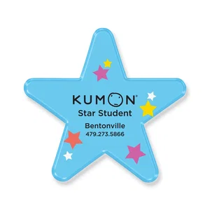 Star Shaped Clear Acrylic Magnet, 2" x 2", Full-Color Imprint