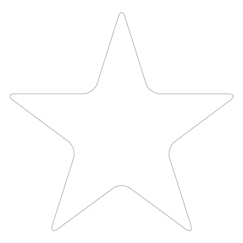 Die-cut star decal shown flat on a white background