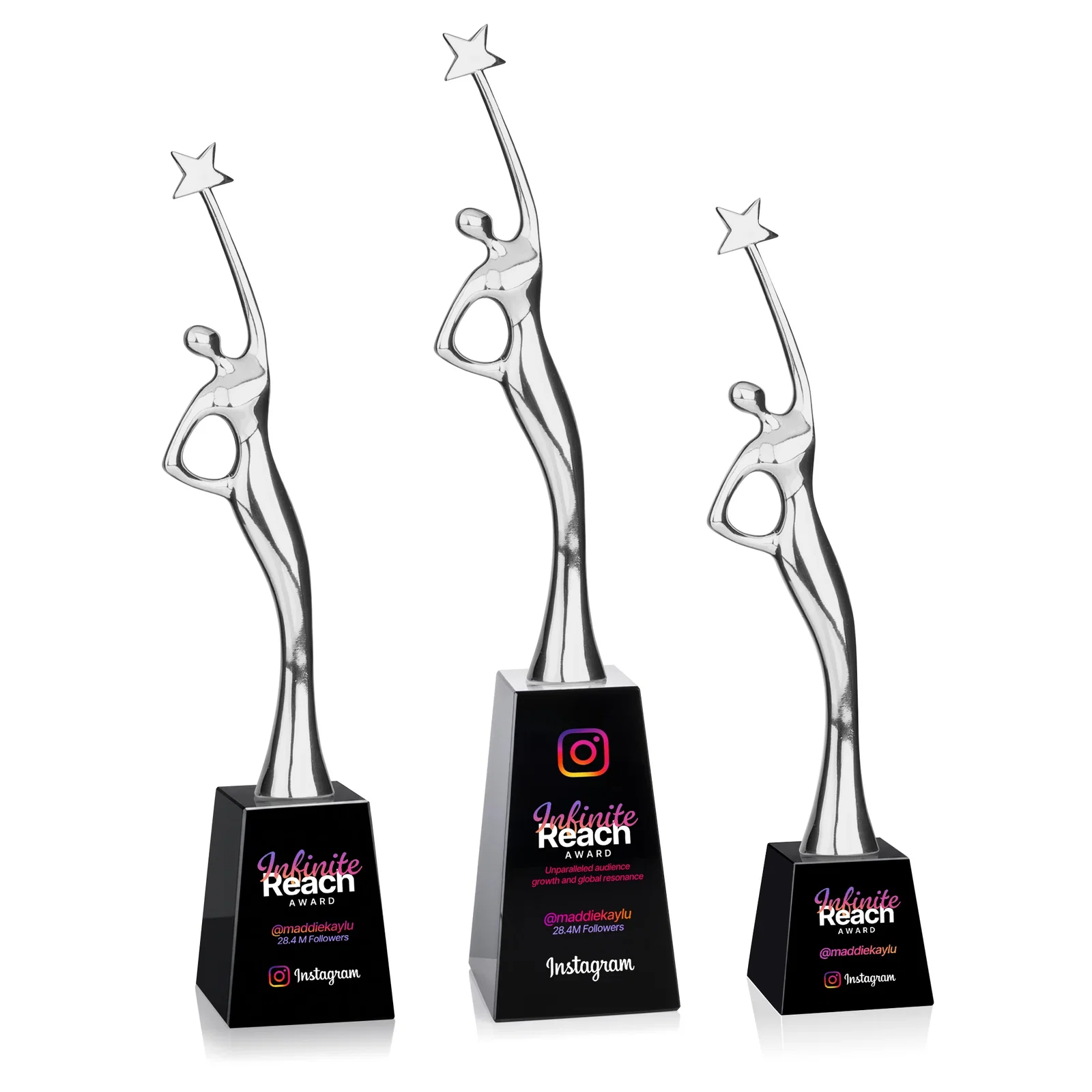 Promotional Gold Cast Metal Star Figure Award on a Crystal Base for graduation ceremonies