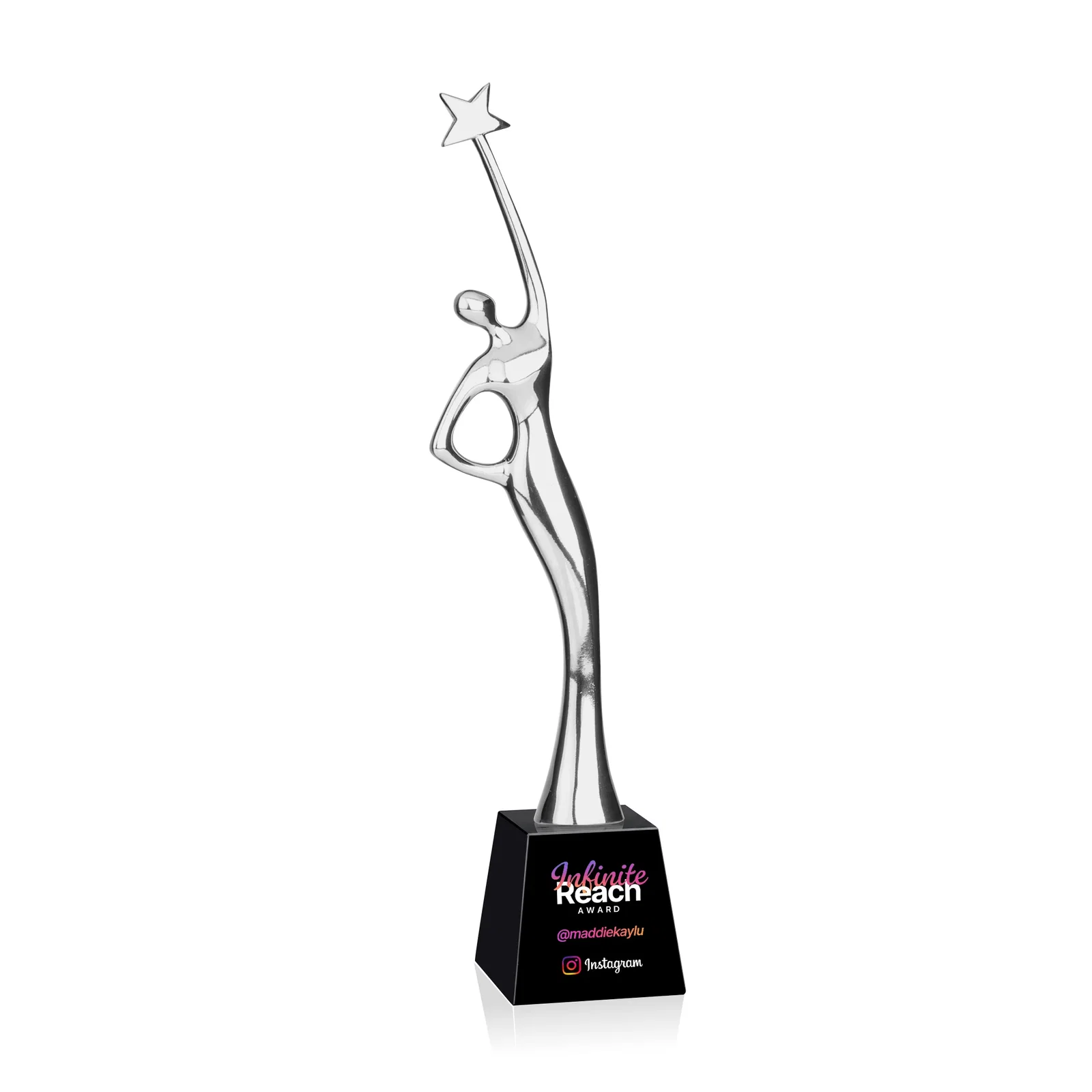 Promotional Gold Cast Metal Star Figure Award on a Crystal Base for safety achievement programs