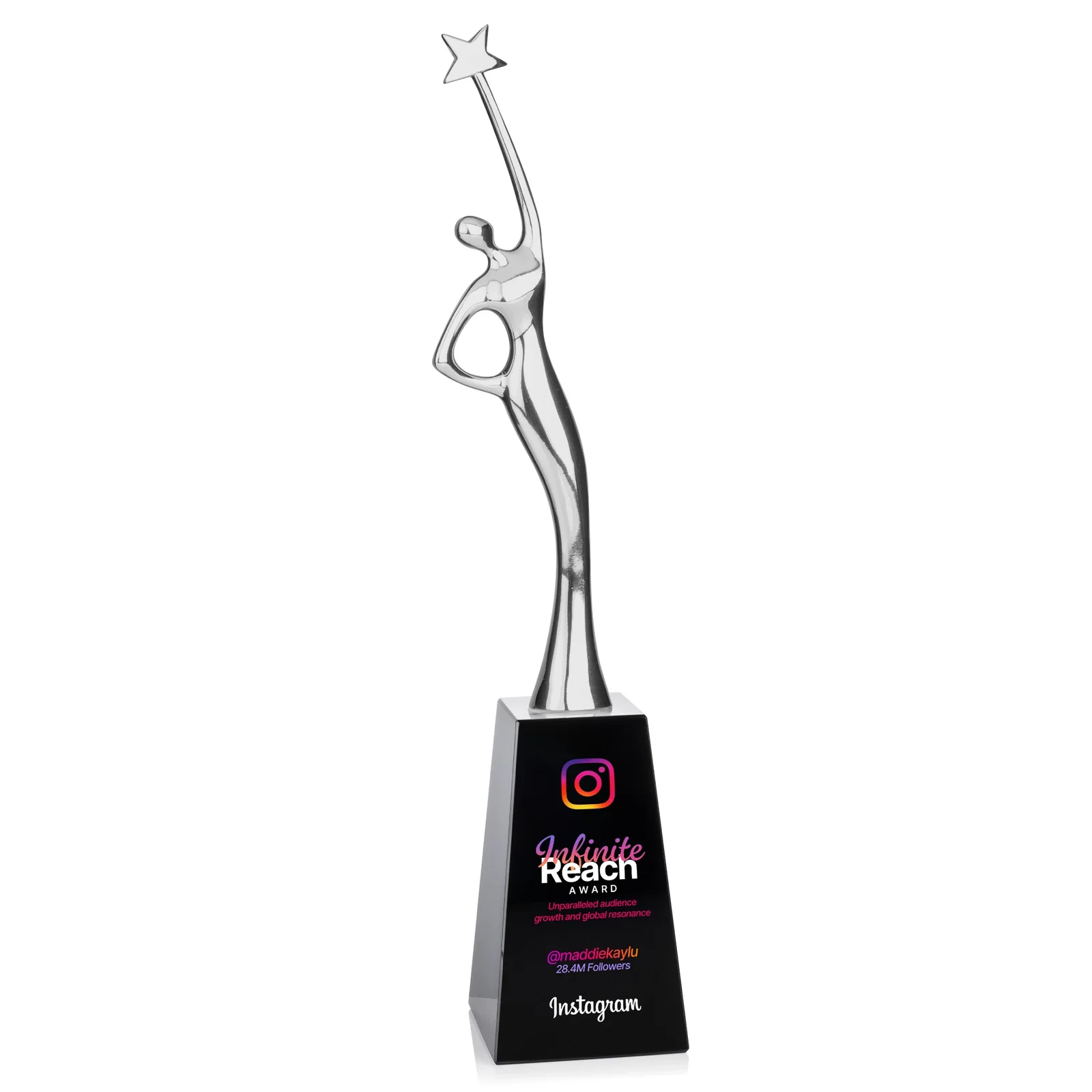 Promotional Gold Cast Metal Star Figure Award on a Crystal Base for dealer and partner awards
