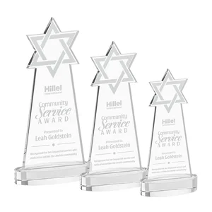 Starfire Crystal Award with Etched Star of David