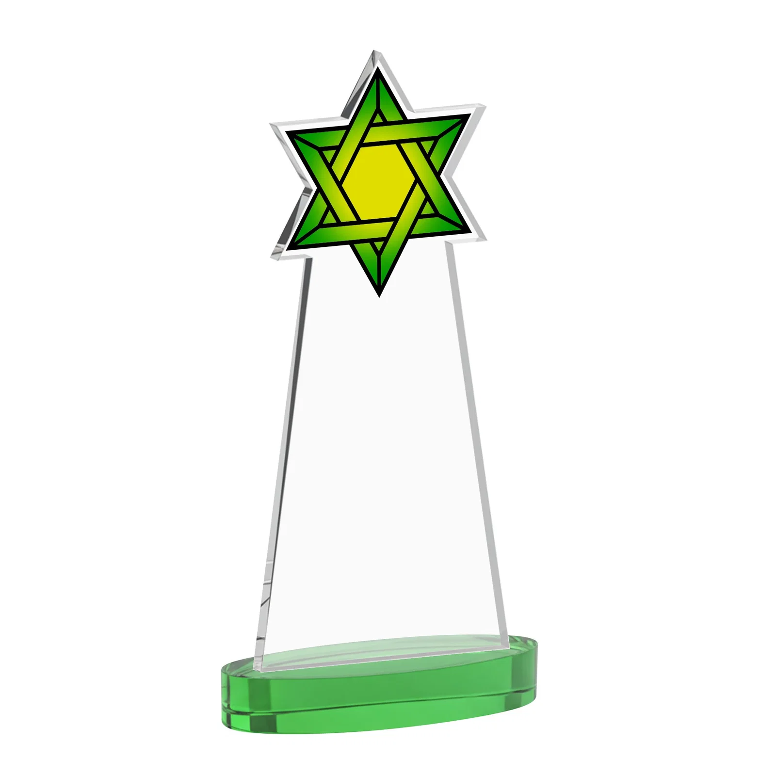 Promotional Starfire Crystal Award with Etched Star of David, with your logo for sales achievement awards