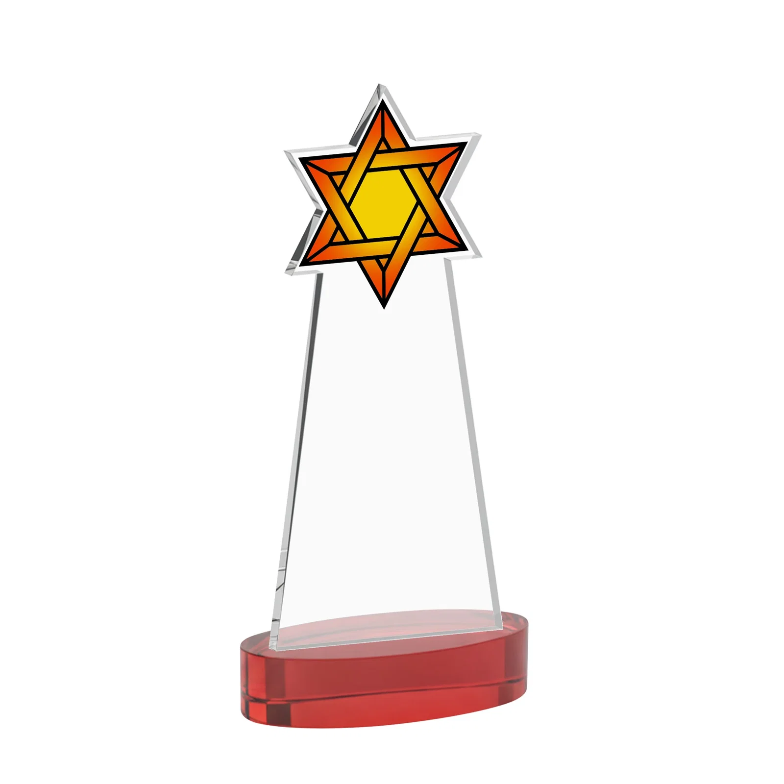 Promotional Starfire Crystal Award with Etched Star of David, with your logo for dealer and partner awards