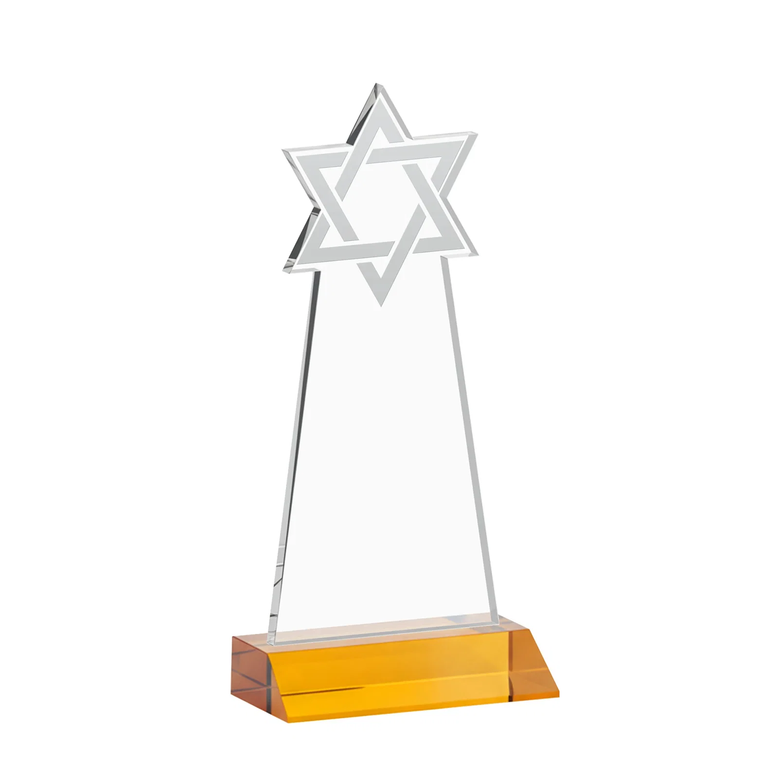 Custom Starfire Star of David Award on a Front-Mitered Base, with your logo for dealer and partner awards