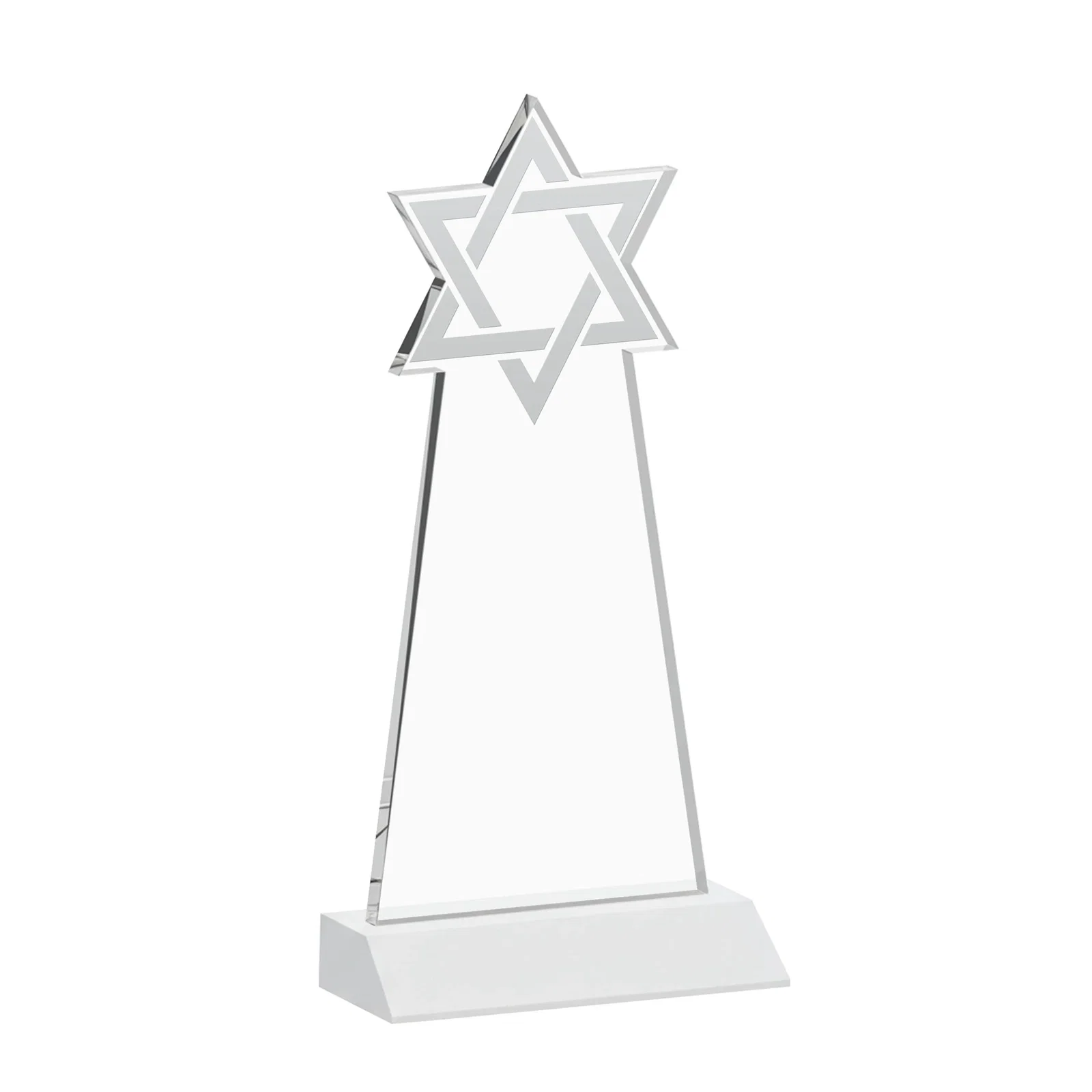 Promotional Starfire Star of David Award on a Front-Mitered Base, with your logo for safety achievement programs