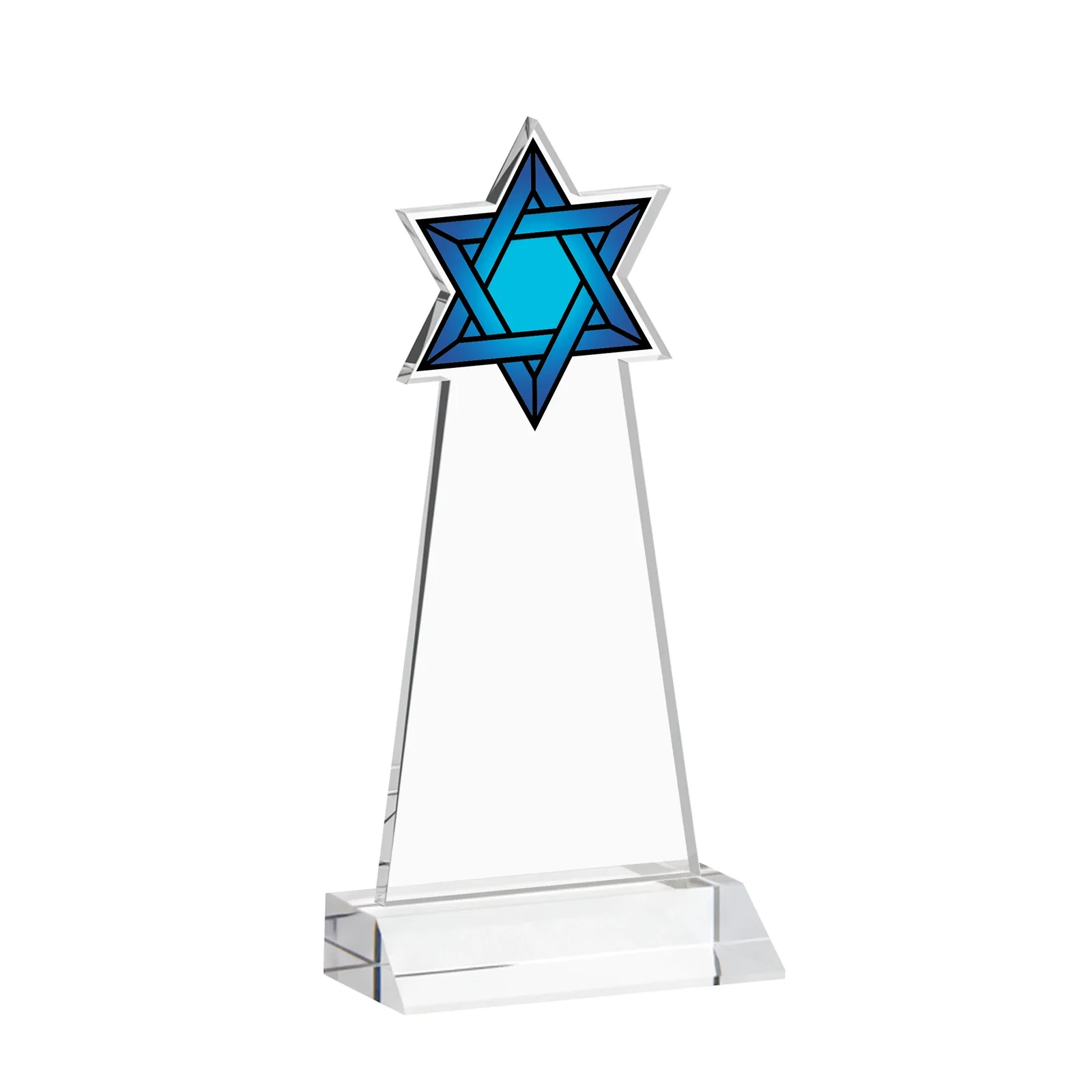 Promotional Starfire Star of David Award on a Front-Mitered Base, with your logo for dealer and partner awards