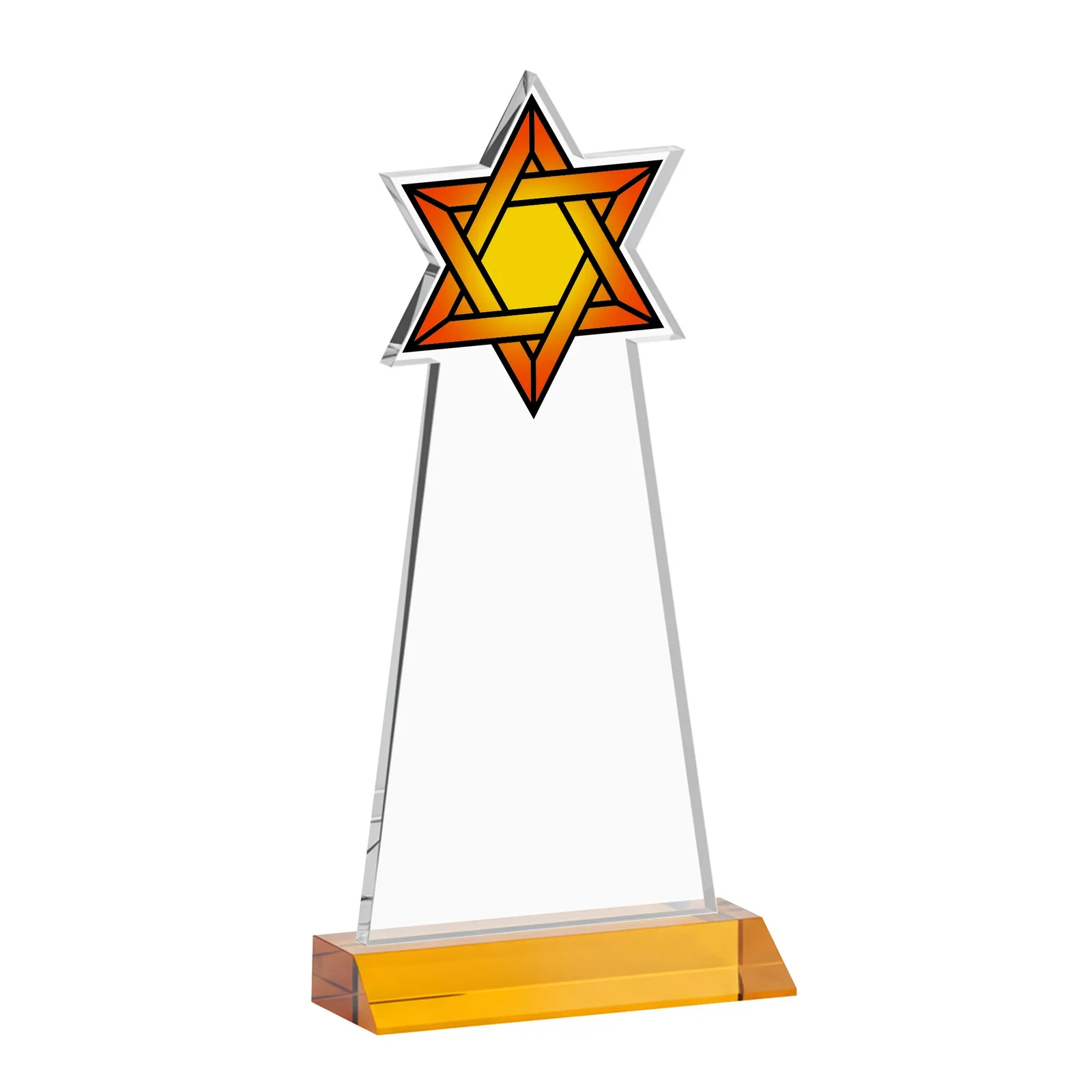 Branded Starfire Star of David Award on a Front-Mitered Base, with your logo for sales achievement awards