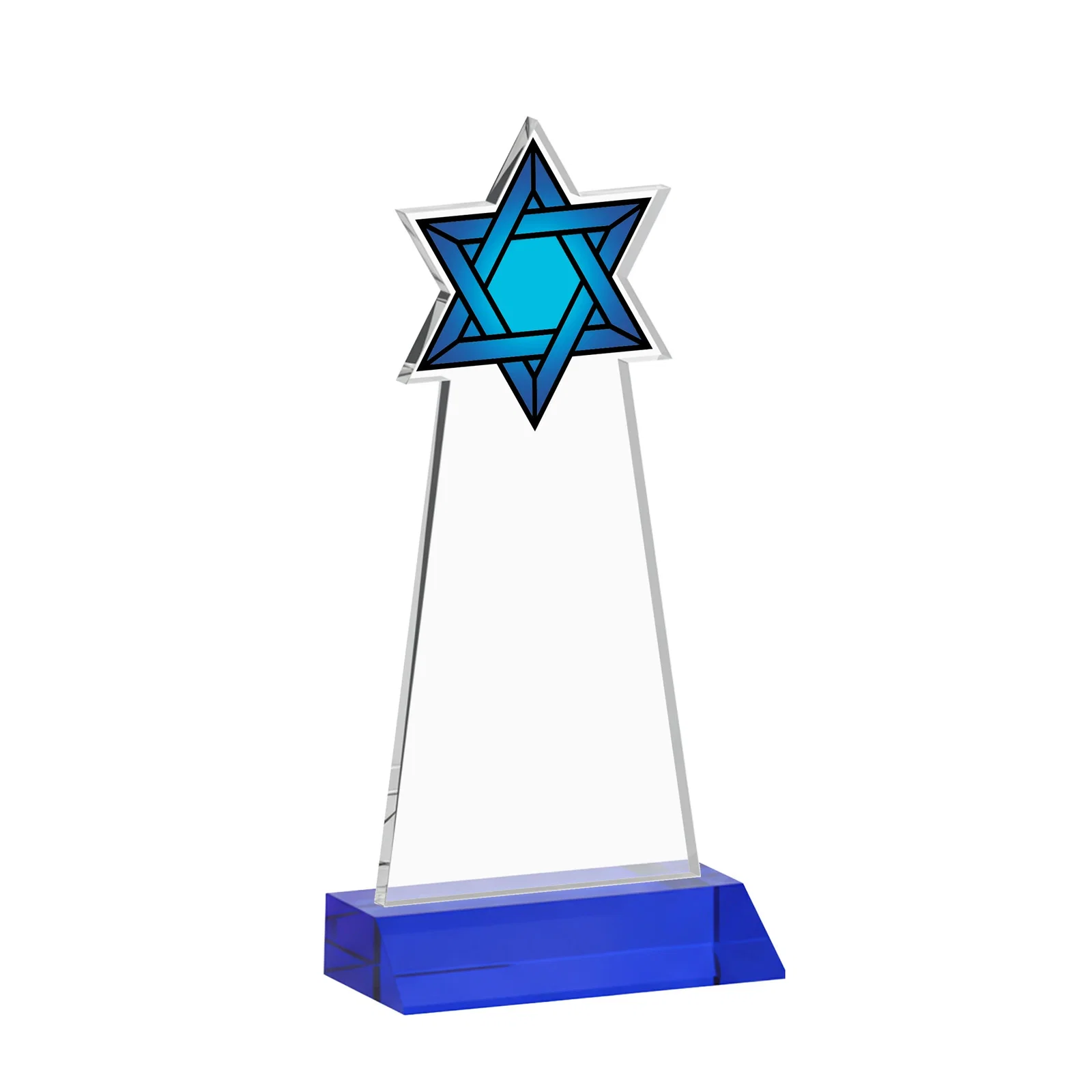 Branded Starfire Star of David Award on a Front-Mitered Base, with your logo for dealer and partner awards