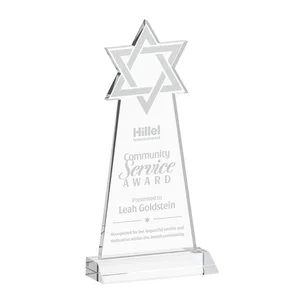 Starfire Star of David Award on a Front-Mitered Base