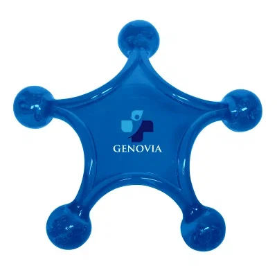 Star shaped handheld massager molded in clear plastic