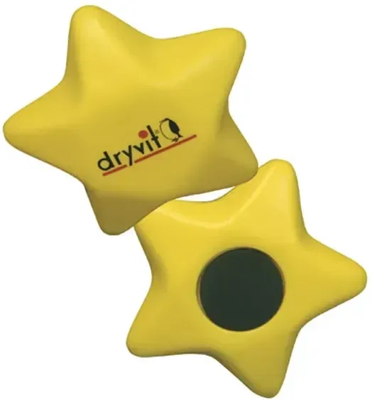 Star Stress Reliever Magnet, a branded five-point-star squeeze toy fridge magnet for custom logo awards