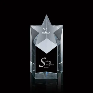 Five-Sided Optical Crystal Star Tower Award