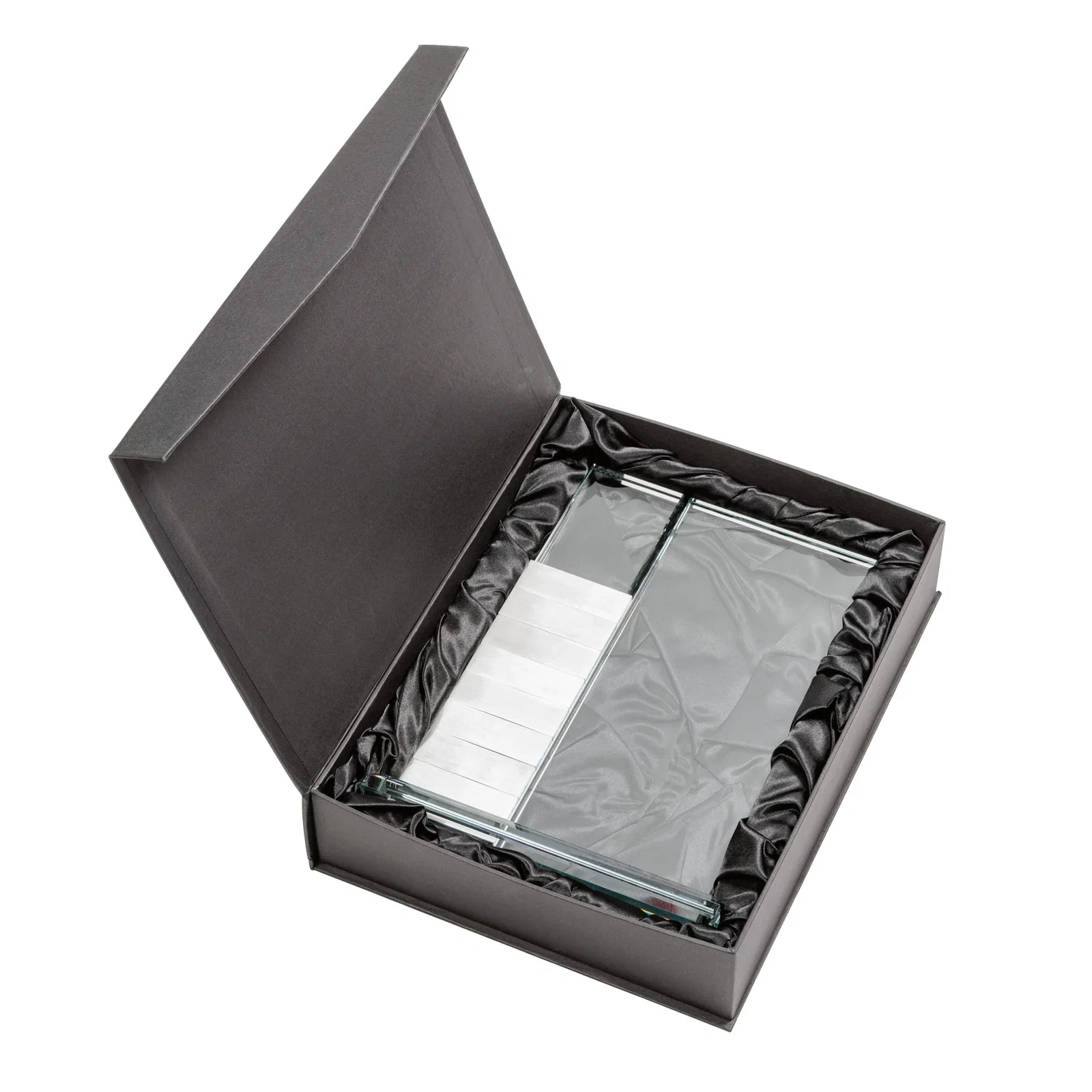 Personalized Starfire Crystal Tower Award Holds 12 Stackable Aluminum Blocks for volunteer appreciation