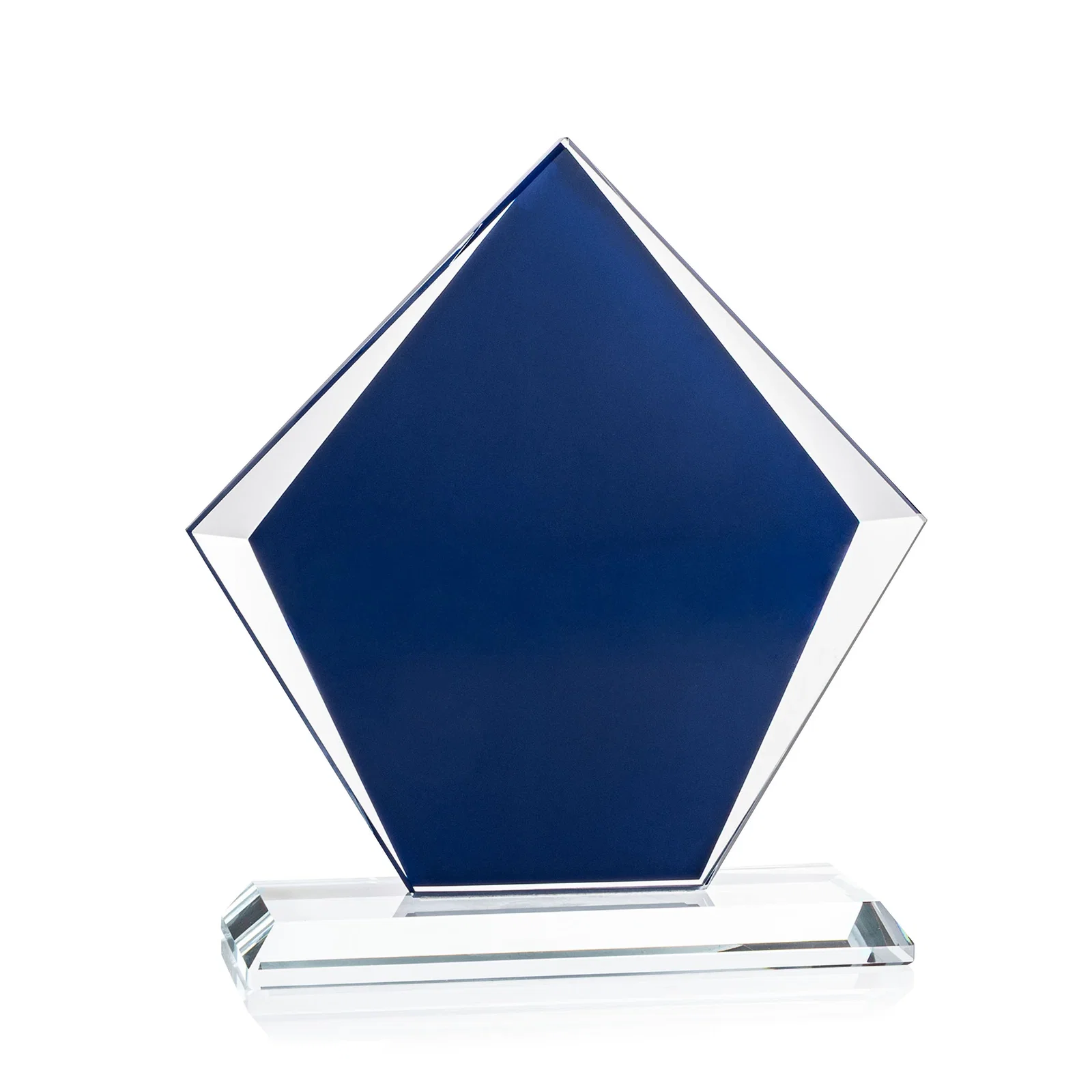 Custom Starfire Award with Centered Engrave-Through Sapphire, awards for donor appreciation
