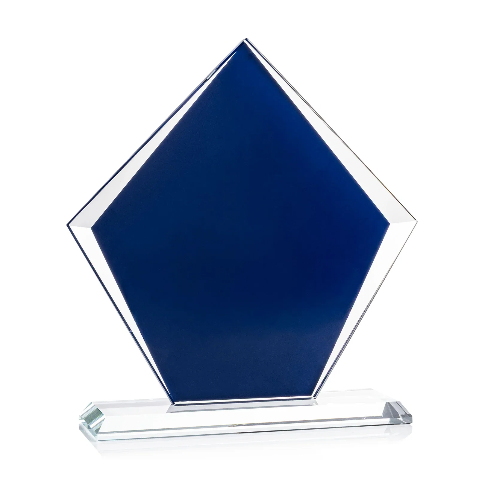 Custom Starfire Award with Centered Engrave-Through Sapphire, awards for safety achievement programs