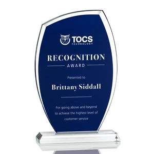 Starfire Shield Award with Engrave-Through Sapphire Top