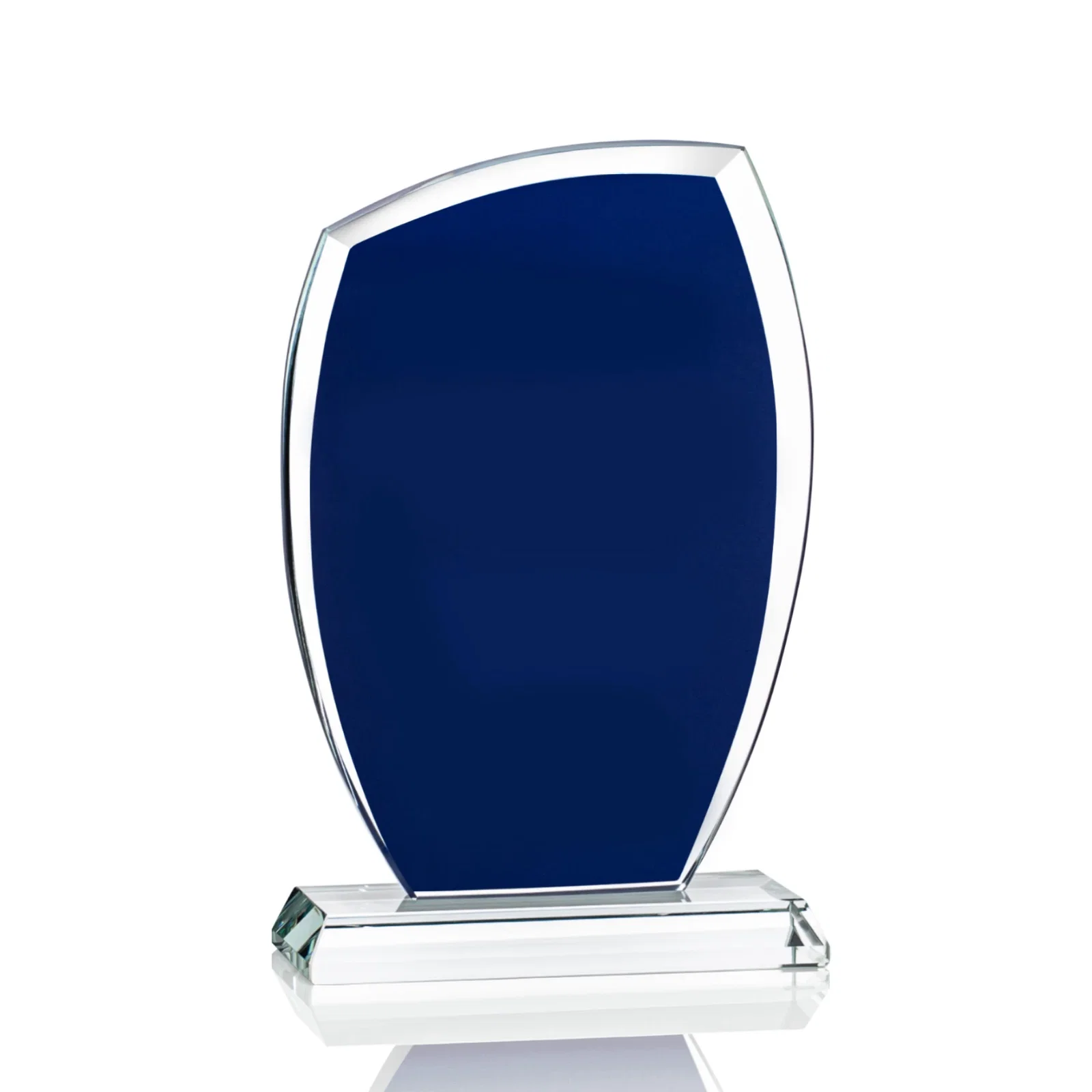 Custom Starfire Shield Award with Engrave-Through Sapphire Top, awards for retirement presentations