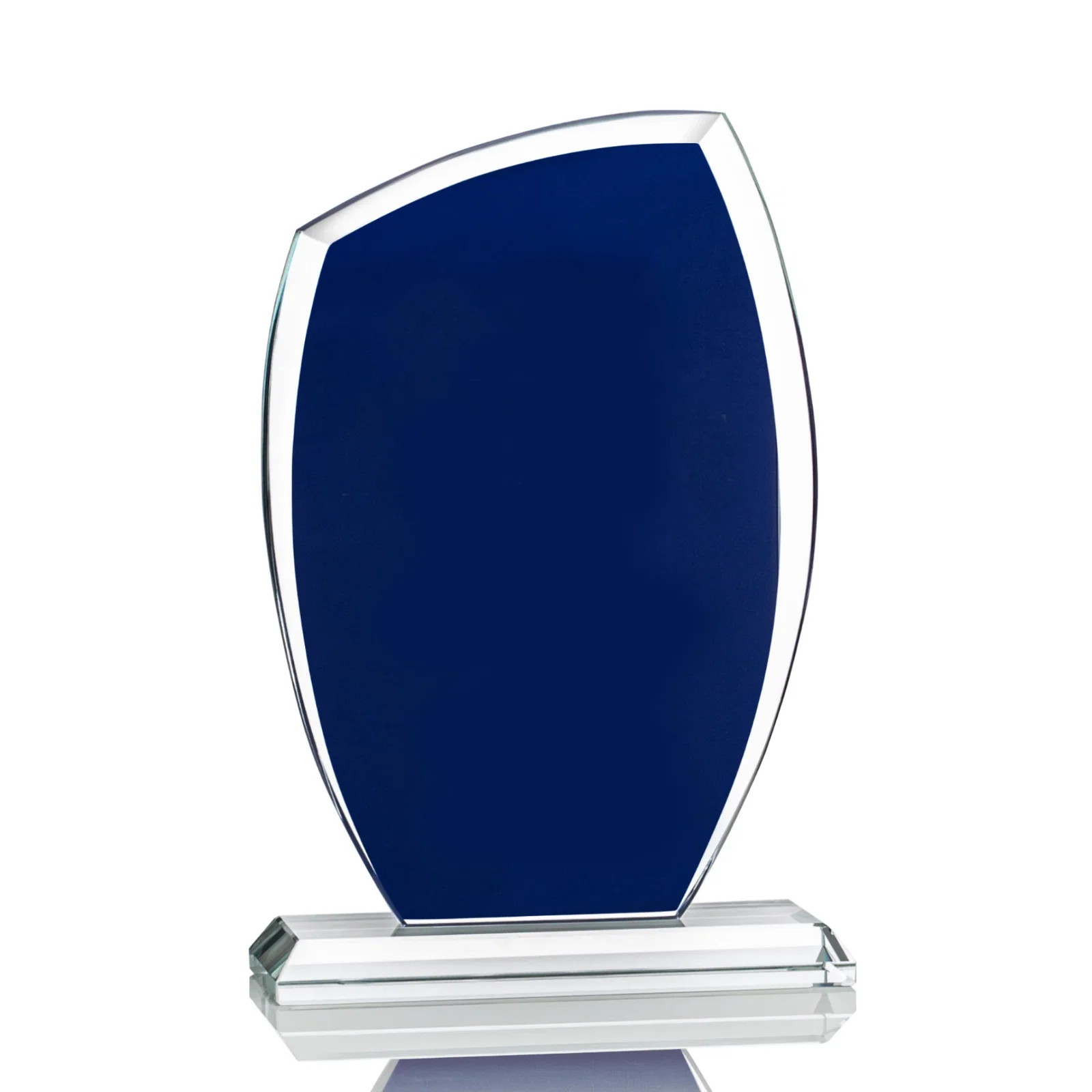 Custom Starfire Shield Award with Engrave-Through Sapphire Top, awards for team milestone celebrations