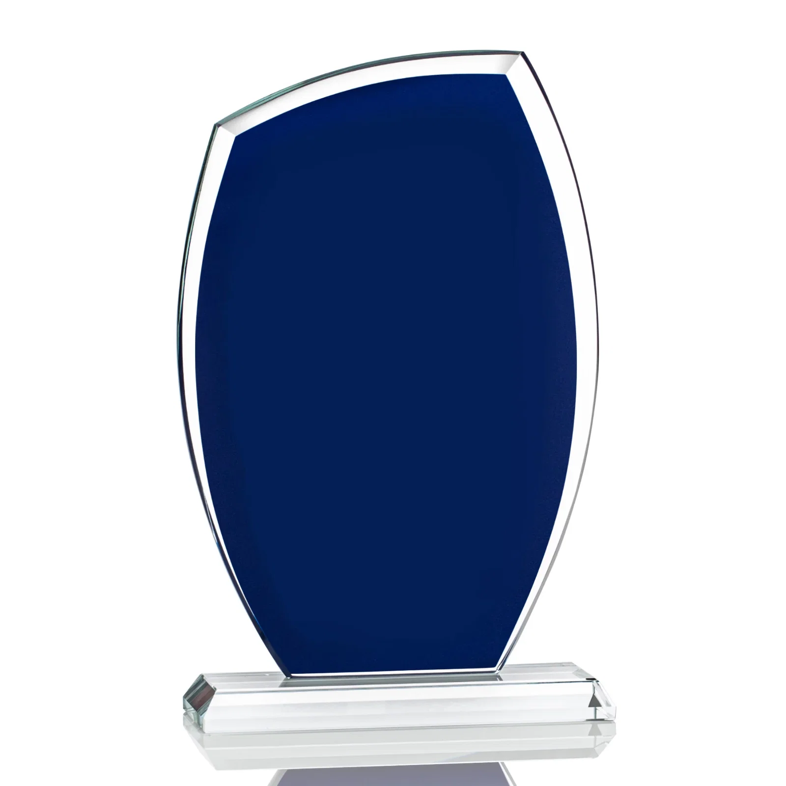 Custom Starfire Shield Award with Engrave-Through Sapphire Top, awards for donor appreciation
