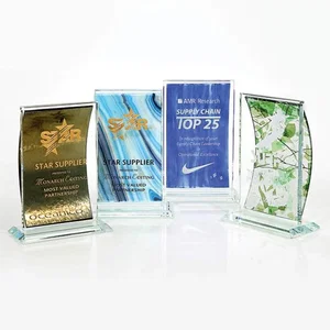 Starfire Crystal Award With Billowing Art Glass Sail Accent