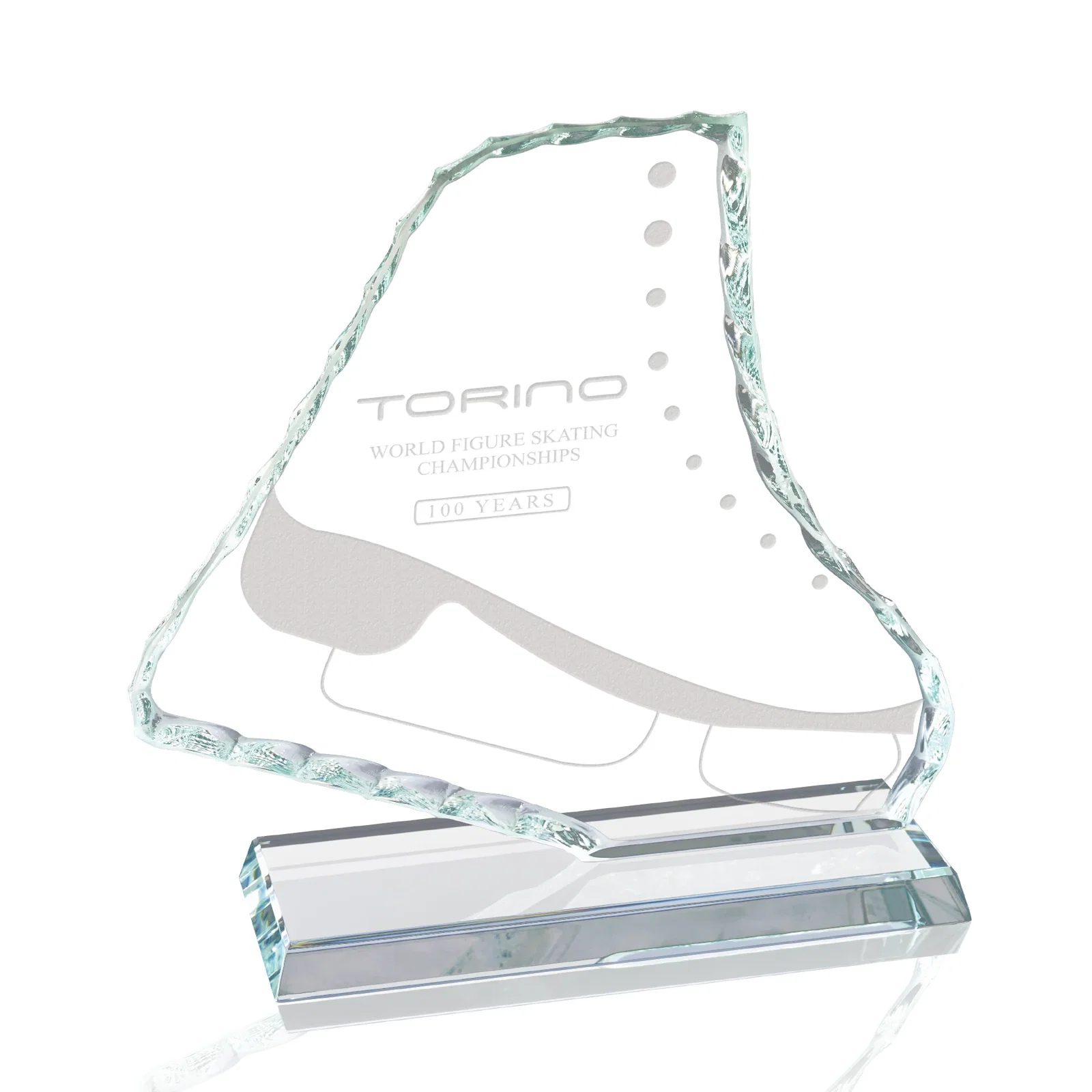 Starfire Ice Skate Award with Iceberg-Cut Edges — view 2