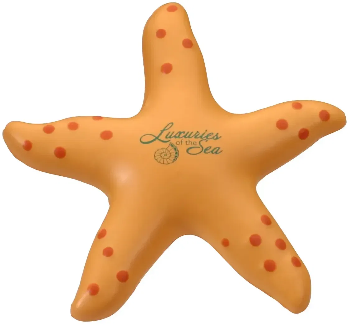 Custom Starfish stress reliever, branded starfish-shaped squeeze toy for coastal giveaways