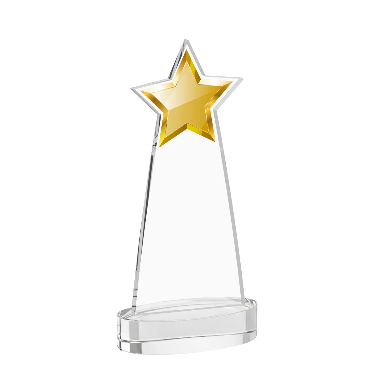 Custom engraved Starfire Crystal Star Cutout Award in Eight Colors for sales achievement awards