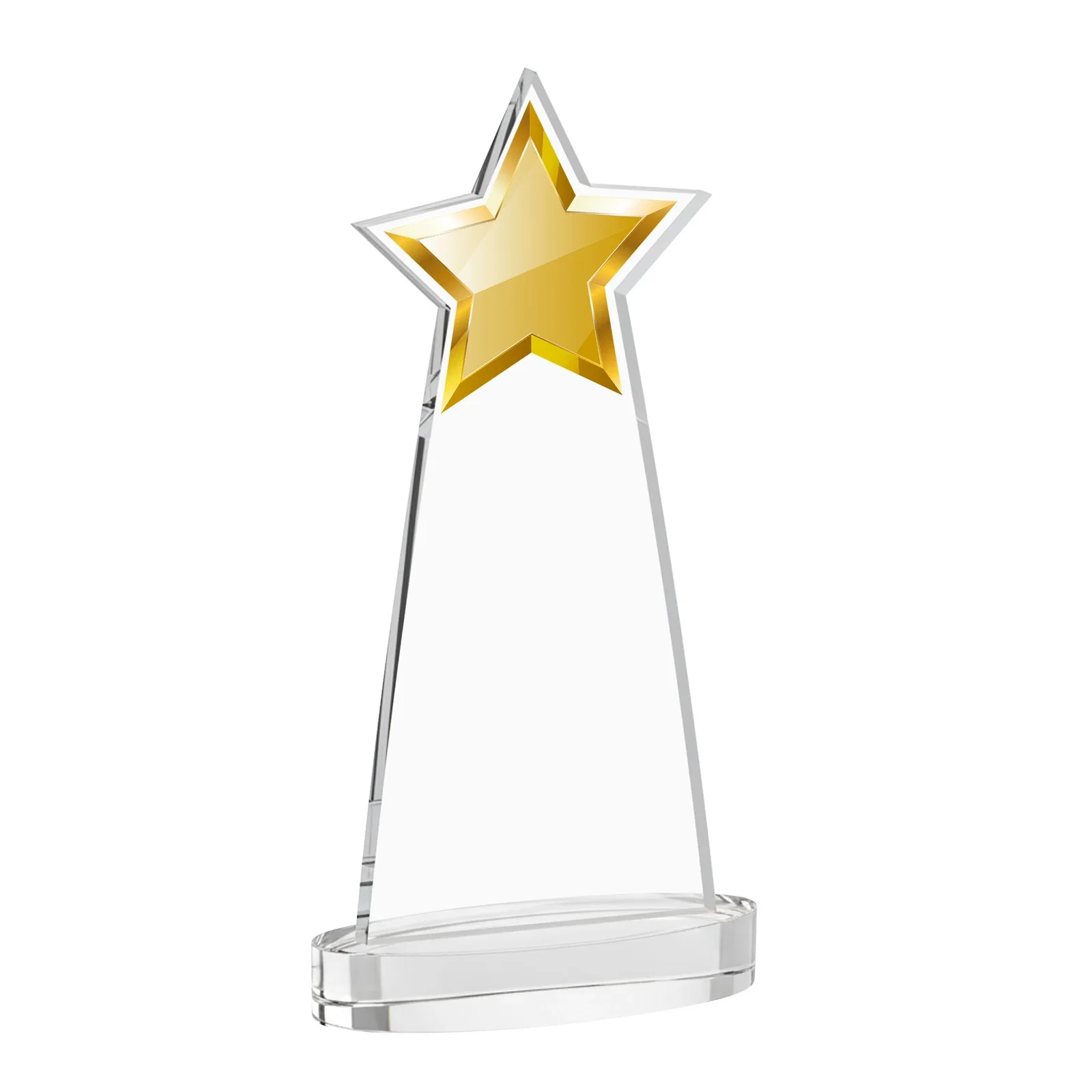 Custom engraved Starfire Crystal Star Cutout Award in Eight Colors for team milestone celebrations