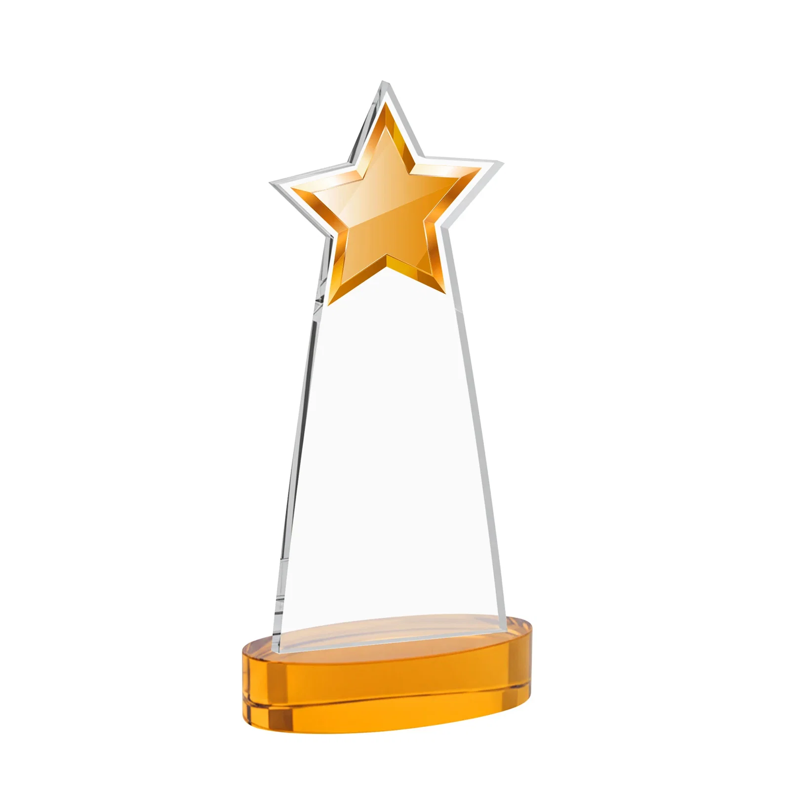 Custom engraved Starfire Crystal Star Cutout Award in Eight Colors for donor appreciation