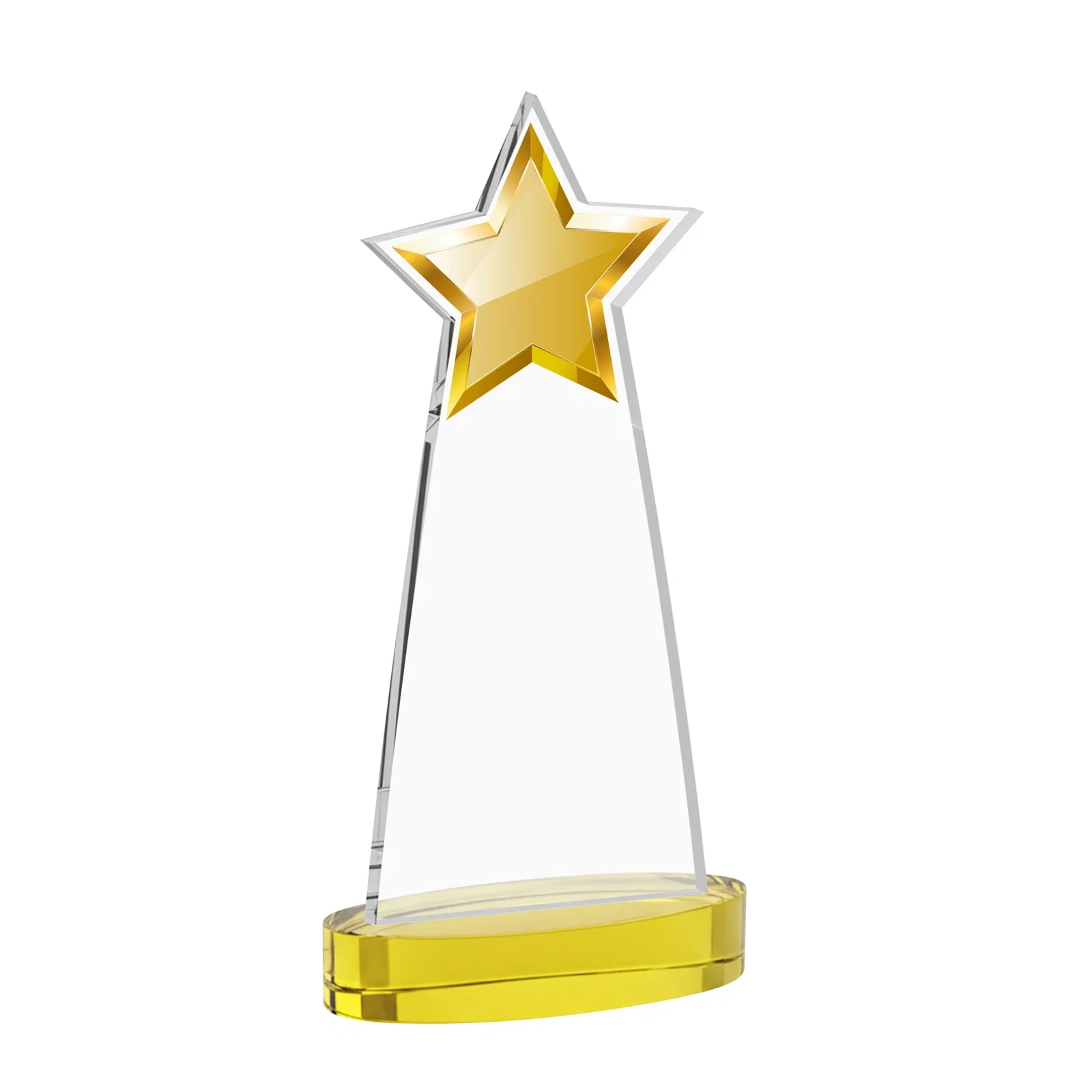Custom engraved Starfire Crystal Star Cutout Award in Eight Colors for dealer and partner awards
