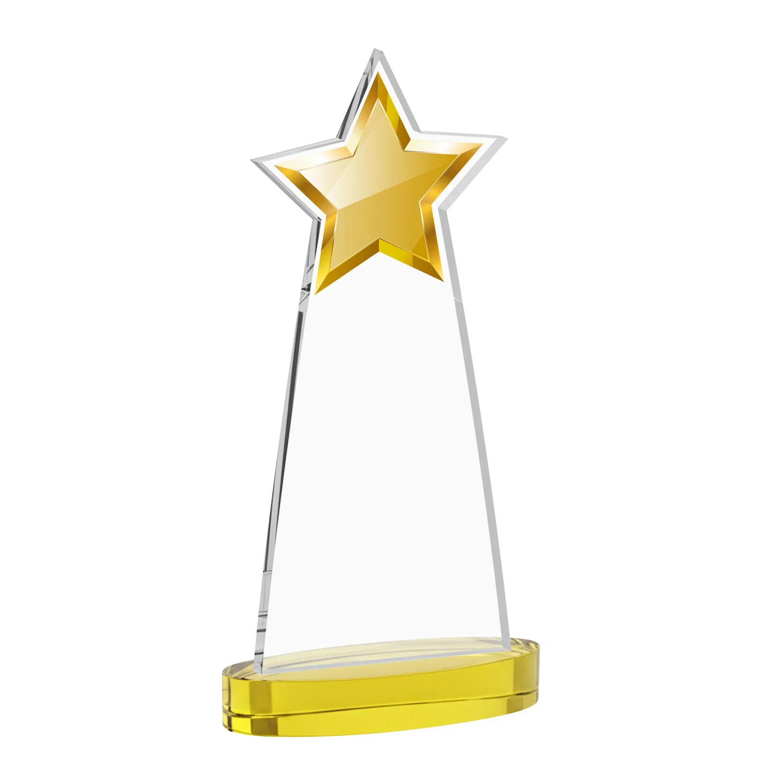 Custom engraved Starfire Crystal Star Cutout Award in Eight Colors for company anniversary events