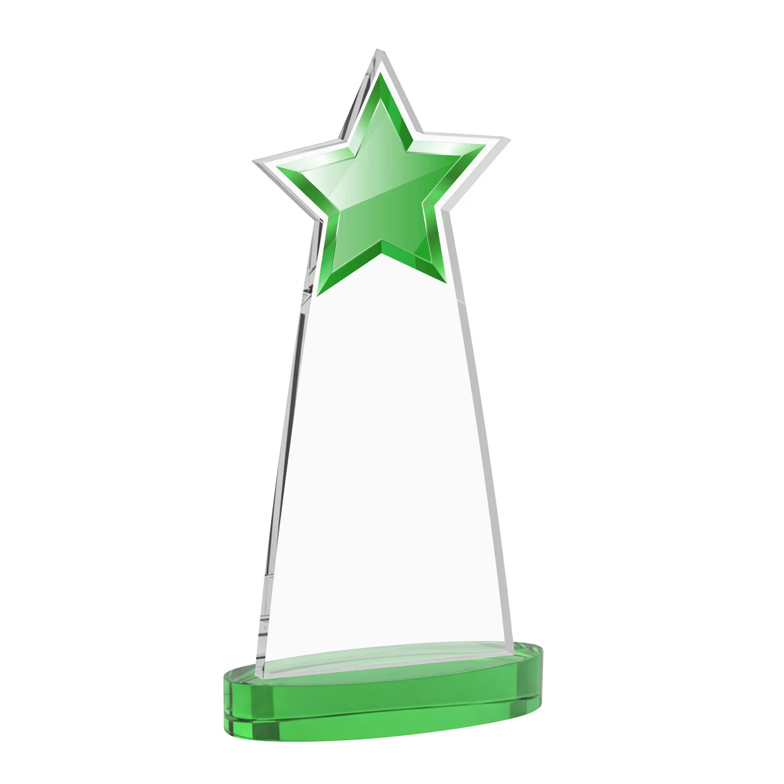 Custom Starfire Crystal Star Cutout Award in Eight Colors, with your logo for service anniversary gifts