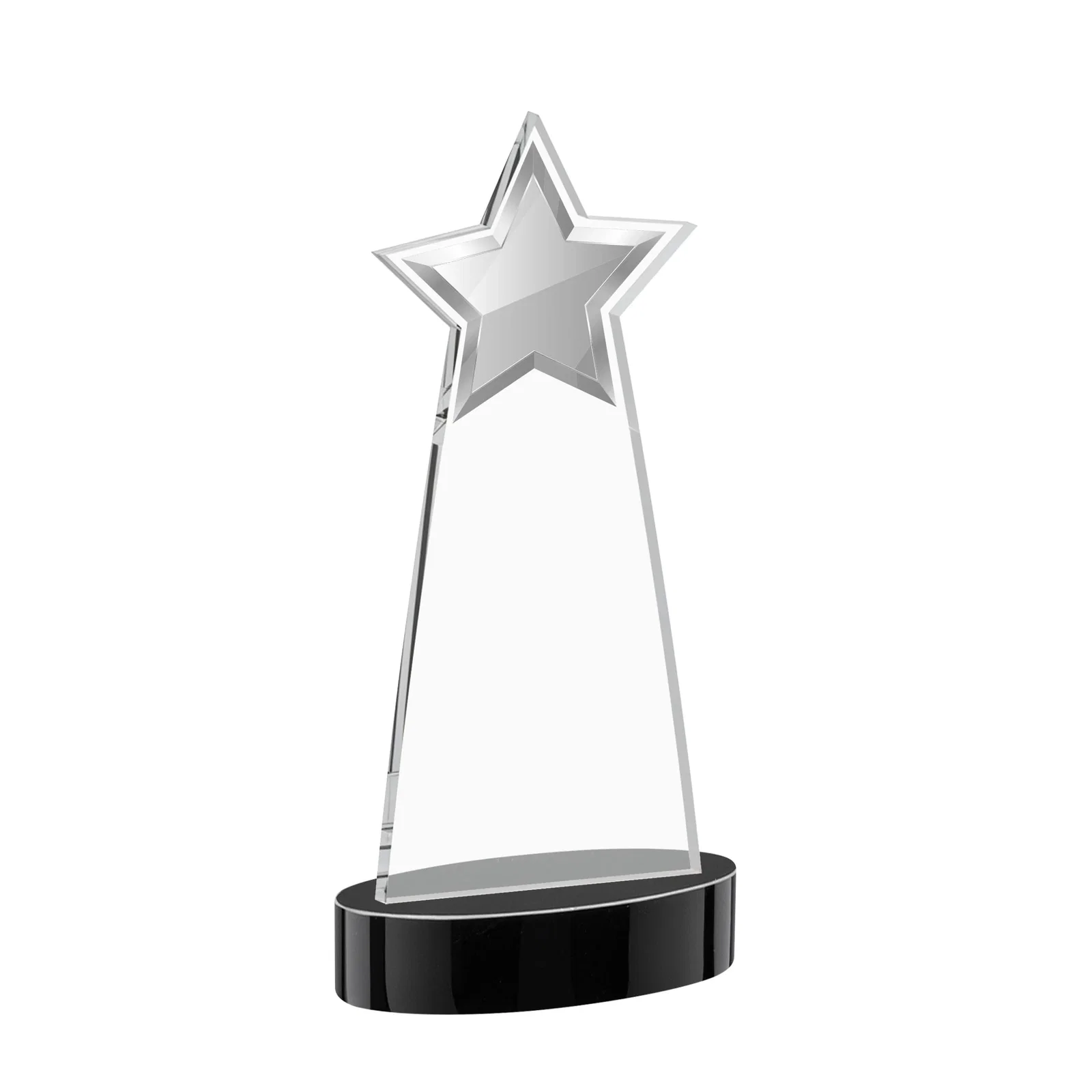 Custom Starfire Crystal Star Cutout Award in Eight Colors, with your logo for sales achievement awards